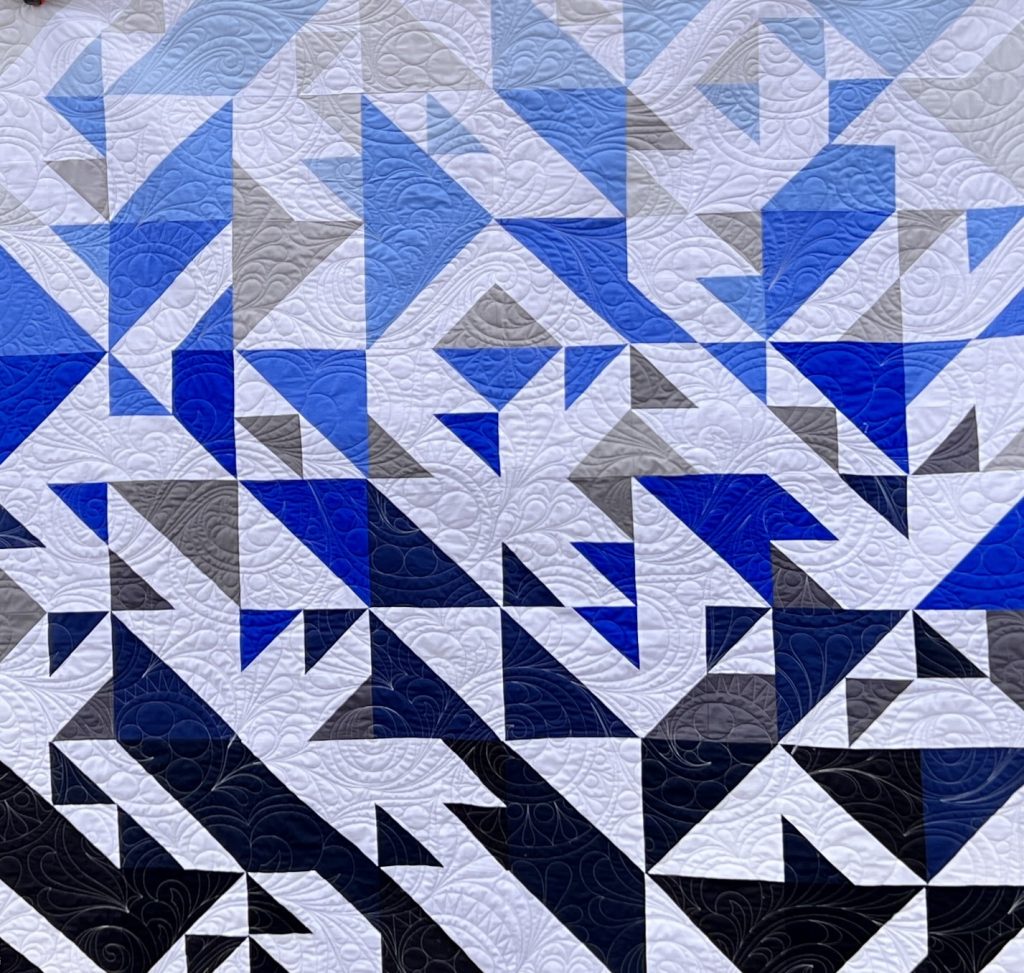 Blue triangle quilt